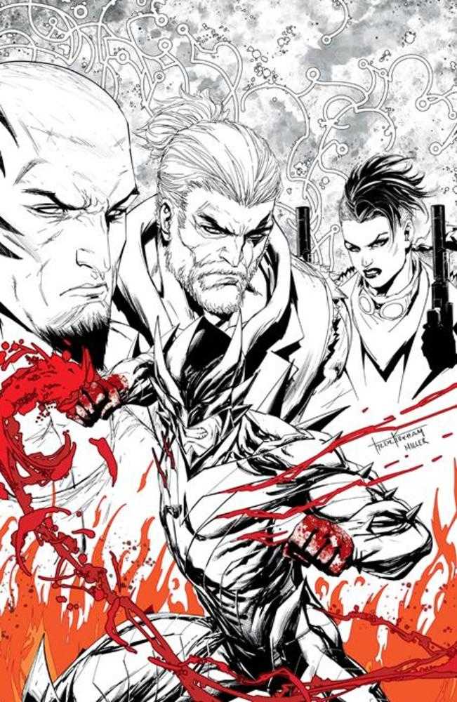 Fireborn #1 Cover L Tyler Kirkham Black & White & Blood Full Art Variant