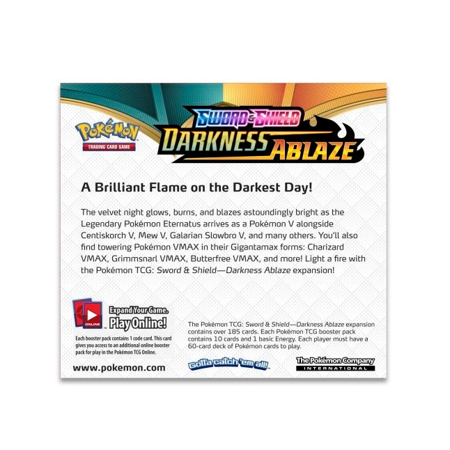 Pokémon TCG: Sword & Shield-Darkness Ablaze Booster Box (36 Packs)