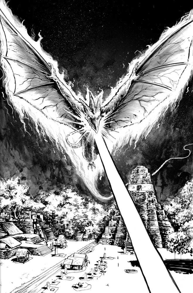 Godzilla: Here There Be Dragons II--Sons Of Giants #4 Variant Ri (10) (Smith Black & White  Full Art)