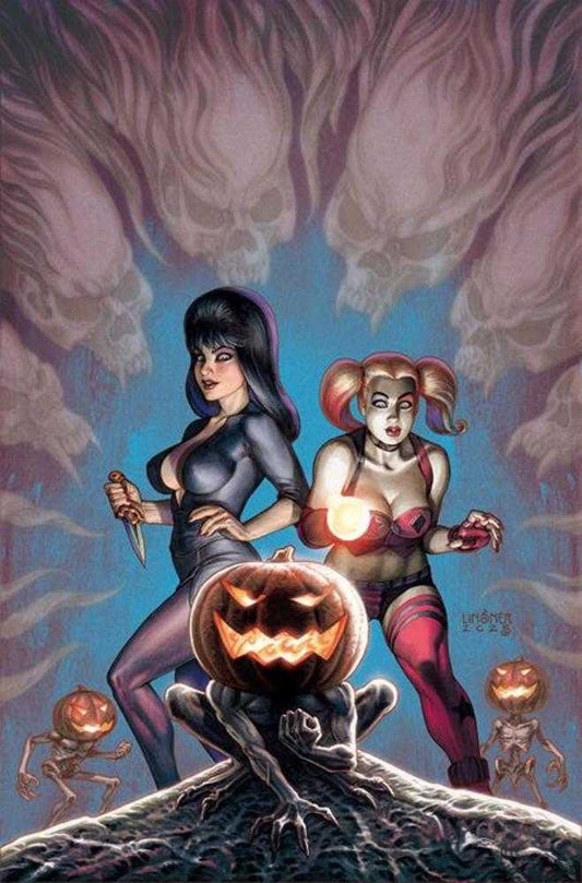 Harley Quinn X Elvira #1 Cover T Inc 1:30 Joseph Michael Linsner Full Art Variant