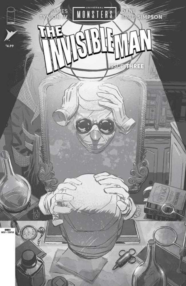 Universal Monsters The Invisible Man #3 (Of 4) Cover D 1 in 25 Lee Weeks Black & White Variant