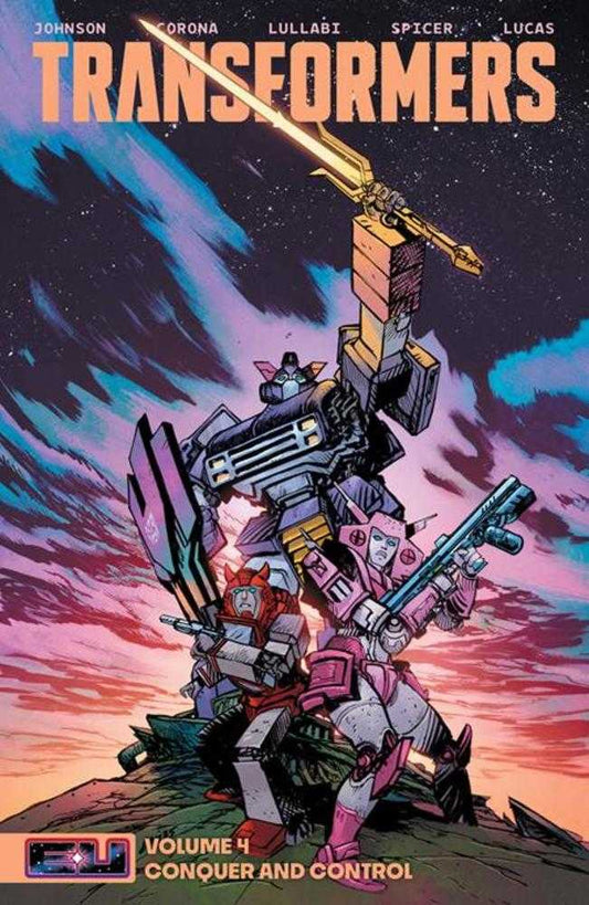 Transformers TPB Volume 04 Conquer And Control Direct Market Exclusive Daniel Warren Johnson & Mike Spicer Sword Cover