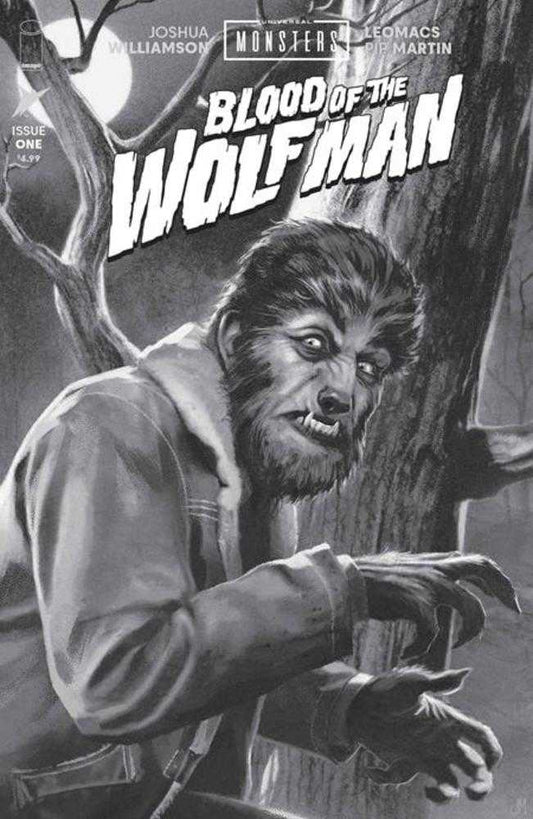 Universal Monsters Blood Of The Wolf Man #1 (Of 4) Cover D 1 in 25 Joshua Middleton Classic Horror Black & White Variant